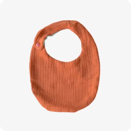 bavoir_double_gaze_belu_terracotta_réversible_coton_GOTS_enfant_bébé_little_woude_unisexe_vêtement