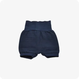 short_bleu_marine_double_gaze_coton_GOTS_évolutif_enfant_bébé_little_woude_unisexe_vêtement